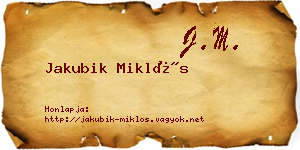 Jakubik Miklós névjegykártya
