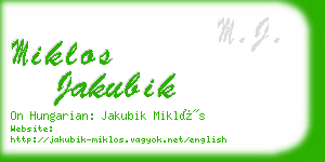 miklos jakubik business card